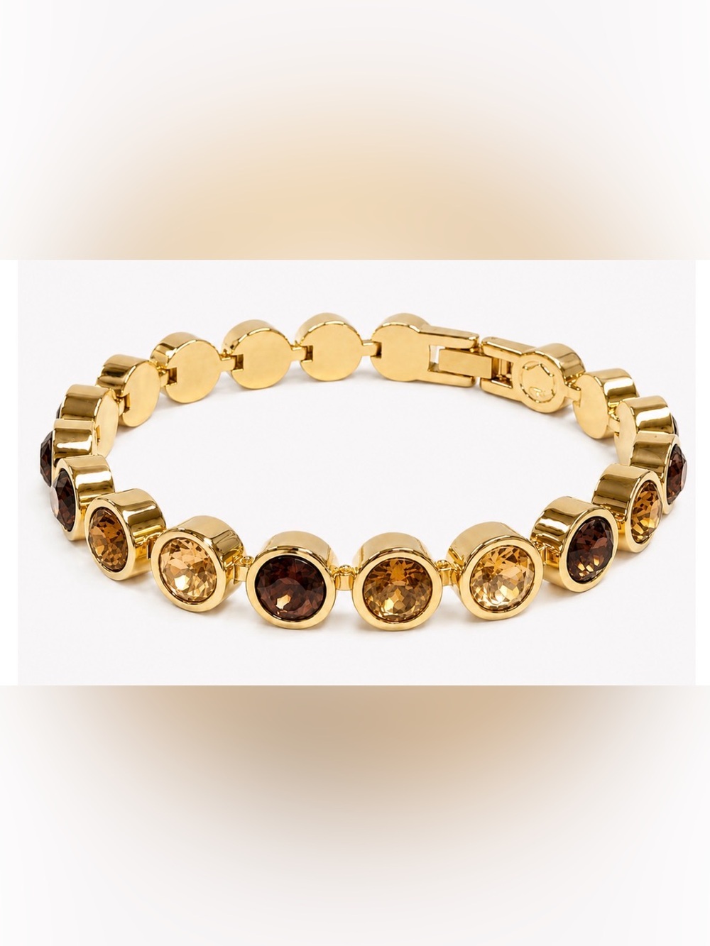 Touchstone Crystal ice bracelet SABLE brown tones in gold plating BNIB gorgeous